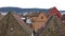 Roof tops of Bryggen historical area in Bergen city in Norway