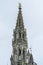 Roof of the tower of City halll with architectural details at the grand square in Brussels, Belgium