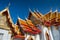 Roof of Wat Phra Kaew Grand Palace Temple, Emerald Buddha. Bangkok, Thailand