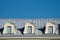 Roof with windows. attic of the house with the sky