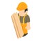 Roofer icon, isometric style