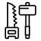 Roofer tools icon outline vector. Roof repair