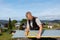 Roofer working with an angle ruler