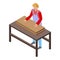 Roofing carpenter icon, isometric style