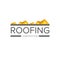 Roofing construction logo design template with roof top and slogan siolated on white background. Vector Real estate logo