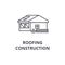 Roofing construction vector line icon, sign, illustration on background, editable strokes