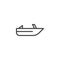 Roofless speed boat outline icon