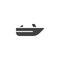 Roofless speed boat vector icon