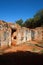 ROOFLESS WALL STRUCTURES IN AN OLD FORT IN RUINS