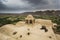 Roofs of abandoned city Kharanak, Iran, yazd