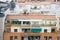 Roofs of Barcelona. Piece of the city of Barcelona seen from above shows architecture of a general air view in a summer