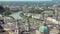 Roofs of buildings and domes of churches in historical center of Salzburg city in Austria, top view