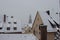 Roofs of buildings in winter time. Nuremberg. Germany.