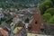 Roofs of the houses surrounding the old citadel in the old city of Sighisoara, Romania.