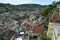 Roofs of the houses surrounding the old citadel in the old city of Sighisoara, Romania.