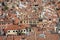 Roofs of houses of tiles, view from the bell tower in Piazza San Marco in Venice