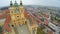 Roofs, inner yard of Melk Abbey, Austria. Aerial view of Baroque-style building