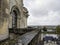 Roofs of medieval European Ambroise town and loir river. Chaumont Castel in Loire Valley, France