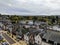 Roofs of medieval European Ambroise town seen from the Chateau of Chaumont sur Loire. Chaumont Castel in Loire Valley, France