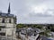 Roofs of medieval European Ambroise town seen from the Chateau of Chaumont sur Loire. Chaumont Castel in Loire Valley, France