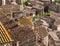 Roofs in medieval town Sorano in Italy