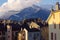 Roofs and mountain in Chambery, Savoy, France