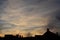 Roofs silhouettes at sunset