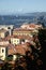 Roofs of Trieste city with the Barcolana regatta