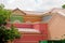 Roofs of very colorful retail stores in South Florida