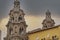 Roofs of Virgen Milagrosa church, Lima Peru at sunset