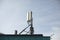Rooftop antennas. Radio communication on building. Signal transmission