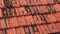 Rooftop Baked Clay Tiles Old And Weathered Stock Footage