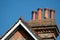 Rooftop on clear blue sky