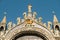 Rooftop detail of the Basilica of Saint Mark in Venice, Italy