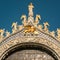 Rooftop detail of the Basilica of Saint Mark in Venice, Italy