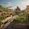 Rooftop Garden with a View Above the City