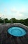 Rooftop jacuzzi pool, tropical resort hotel