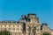 The rooftop of Louvre Museum at the right bank of Seine Rive, the world`s largest art museum and a historic monument in Paris,