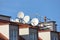 Rooftop Parabola Satellite Receivers