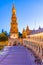 Rooftop passage at Plaza de Espana in Sevilla, Spain