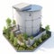 Rooftop Rainwater Harvesting - Building with Rainwater Harvesting System Installed on Rooftop