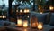 The rooftop terrace les with the light of flickering candles creating a dreamy and romantic setting for an evening of