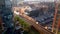 Rooftop view of Fulton Market District in Chicago. Lake and Halsted Streets.