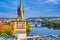 Rooftops along the Vltava River in Prague, Czech Republic