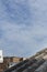 Rooftops with antennas in the countryside of a village in Spain