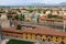 Rooftops of the city of Pisa in Italy from the height of the Leaning Tower of Pisa