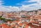 Rooftops of Lisbon, Portugal from the elevator de santa justa or santa just a lift which was built in 1902 to