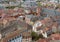 Rooftops of the old city of Belfort. Aerial view of the historic houses and buildings.