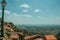 Rooftops of old houses on hilly landscape in Monsanto