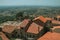 Rooftops of old houses on hilly landscape in Monsanto